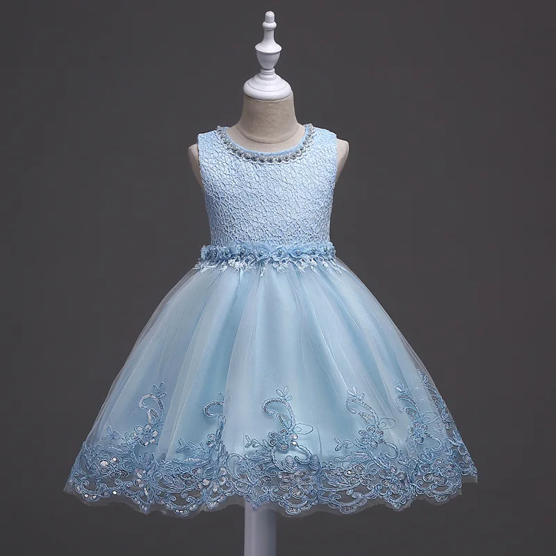 

flower girl wedding dress mini meshwork embroidery trailing dresses child soft yarn princess lacework cute dress 54