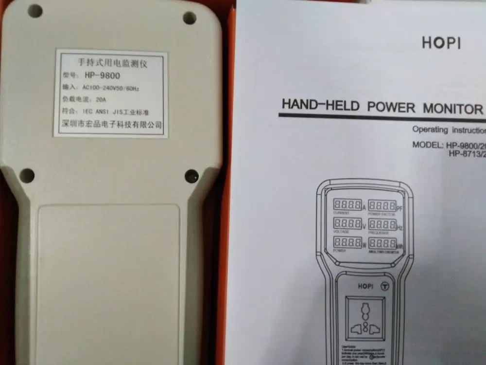 HP9800 USB Порты и разъёмы 4500 Вт 85V-110V-220V-265V AC 20A HP-9800Electric Мощность энергии монитор СВЕТОДИОДНЫЙ свет тестер с розеткой ваттметр, анализатор