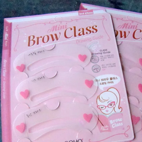 Женщины бровей трафареты 3 стили многоразовые брови рисунок руководство карты