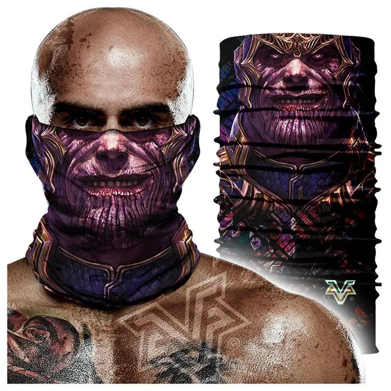 50pcs/lot Motorcycle Face Mask The Avengers 4 Cycling Seamless Bandana Biker UV Headband Thanos Marvel Neck Buffs Hiking Scarves