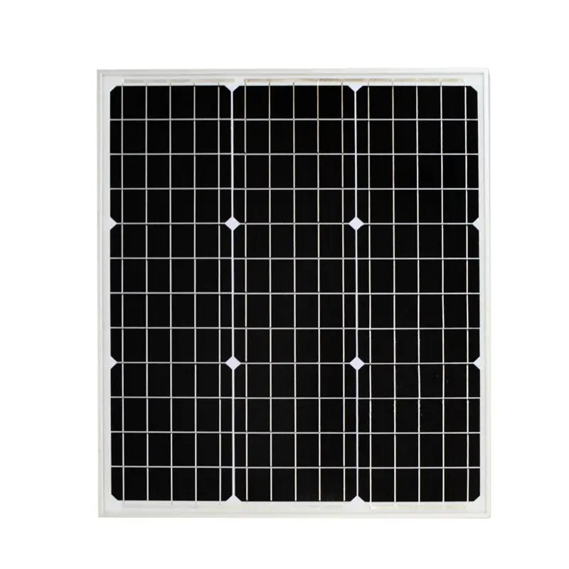Моно солнечная панель 12V PV батарея 50W ватт стеклянная мини IP67 водонепроницаемая