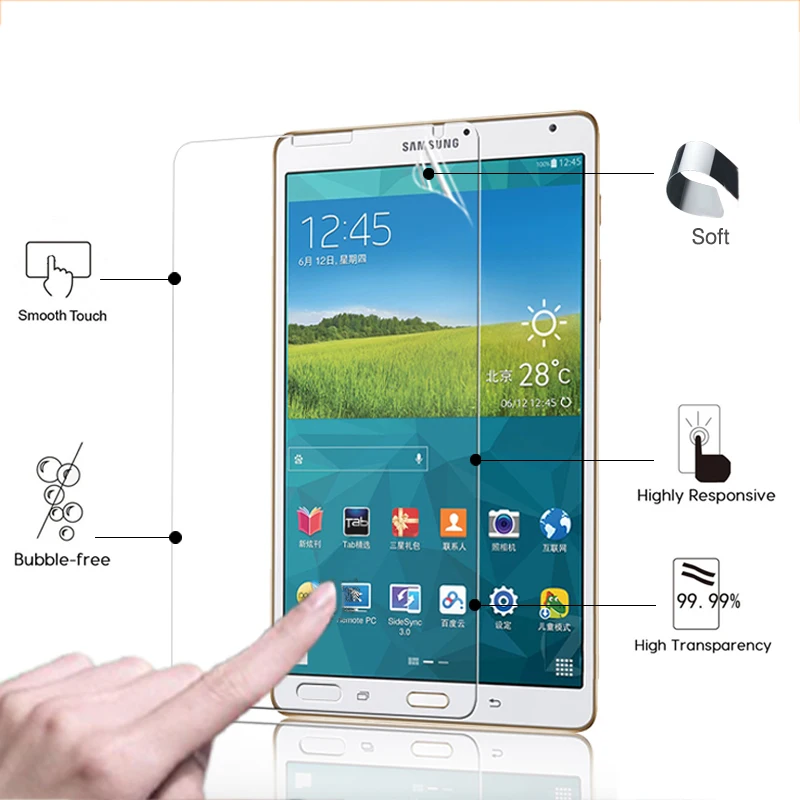 Прозрачная глянцевая Защитная пленка для экрана Samsung Galaxy Tab S 8 4 T700 дюйма переднего