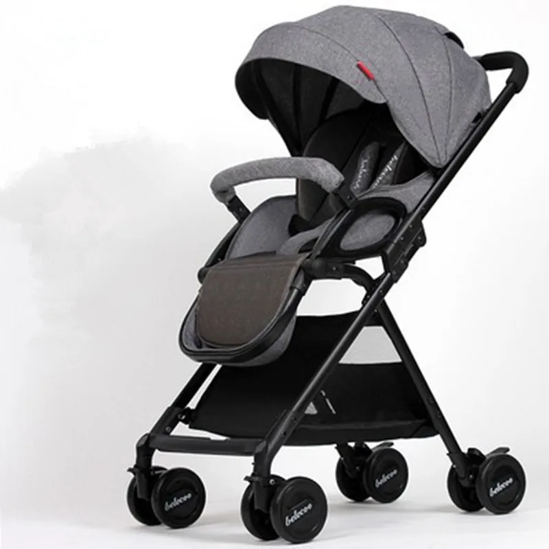 Grey aluminum1 Высокая Ландшафтная легкая детская коляска складной Портативный путешествия коляска детская коляска розовый коляска - Цвет: Grey aluminum1