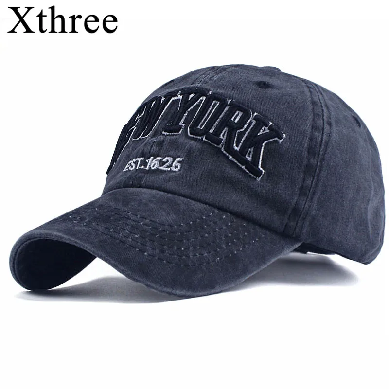 Xthree 100% Washed Cotton Baseball Caps Men cap Embroidery Casquette Dad Hat for Women Gorras Planas snapback | Аксессуары для