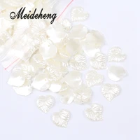 1615mm diy jewelry making beads heart shaped simulated pearl leaves cream white ivory abs material handmade 160 piecesbag