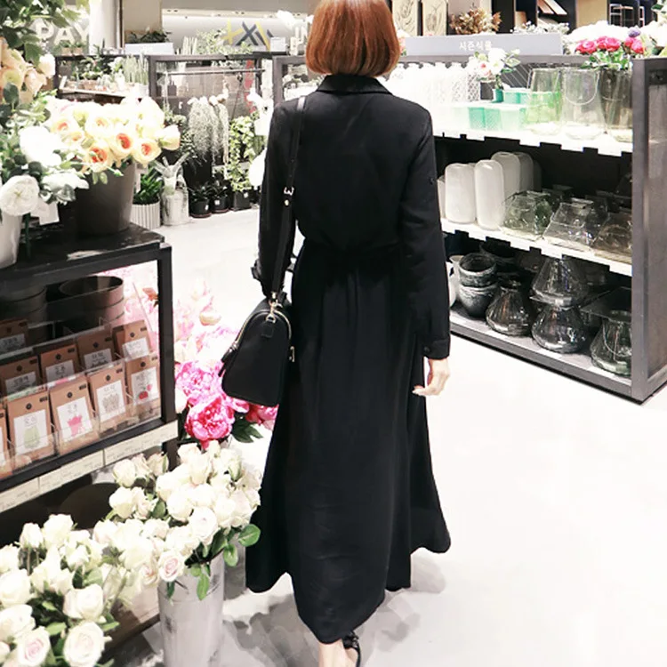 

Black Shirt Dress Long Sleeve Elegant Dress Korean Tunic Office Cotton Vintage Winter Plus Size Long Shirt Dress Women Vestidos