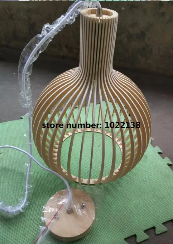 out white inner wood Современная Деревянная птичья клетка ручной работы, люстра для ресторана, бара, Бамбуковая люстра в японском стиле, креативные деревянные лампы - Цвет корпуса: out white inner wood
