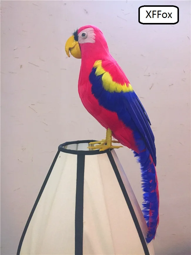 

Новинка, реальная жизнь, красный и синий попугай, модель из пенопласта и перьев, стандартная птица, подарок, около 40 см xf0183