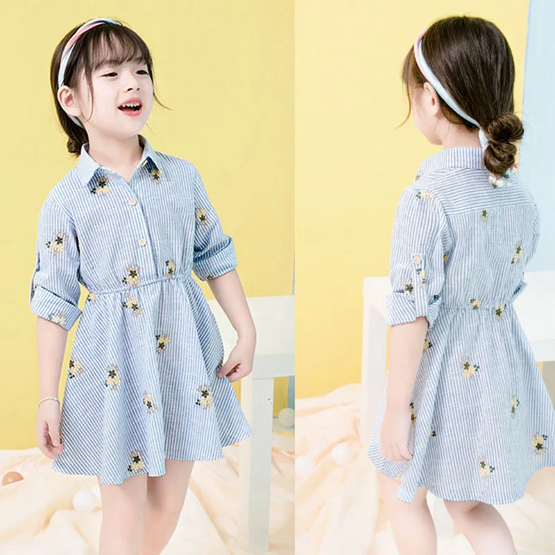 Детское платье осень 2017 г. Новые Девушки повседневные платья дети мультфильм