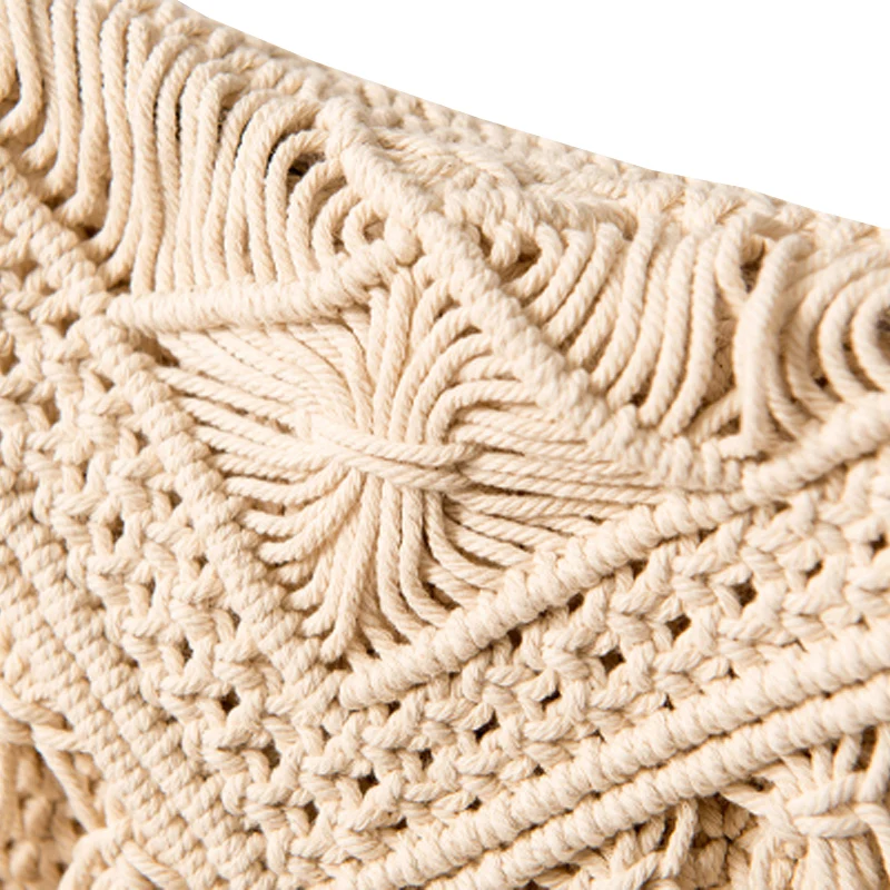 LACATTURA Чешский кисточкой сумки на плечо Boho ткань крючком хлопок бахромой Bolsa Femininas