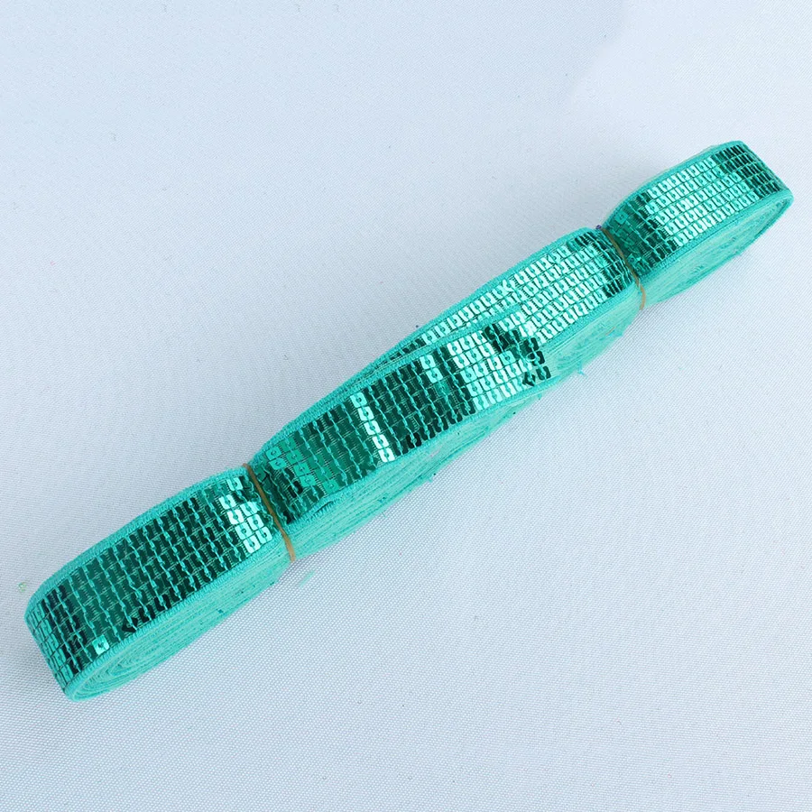 Aqua green 18 ярдов/партия 5-строк квадратный лента с блестками вышитые кружева для танцевальный костюм украшения одежды шляпа украшения - Цвет: Aqua green