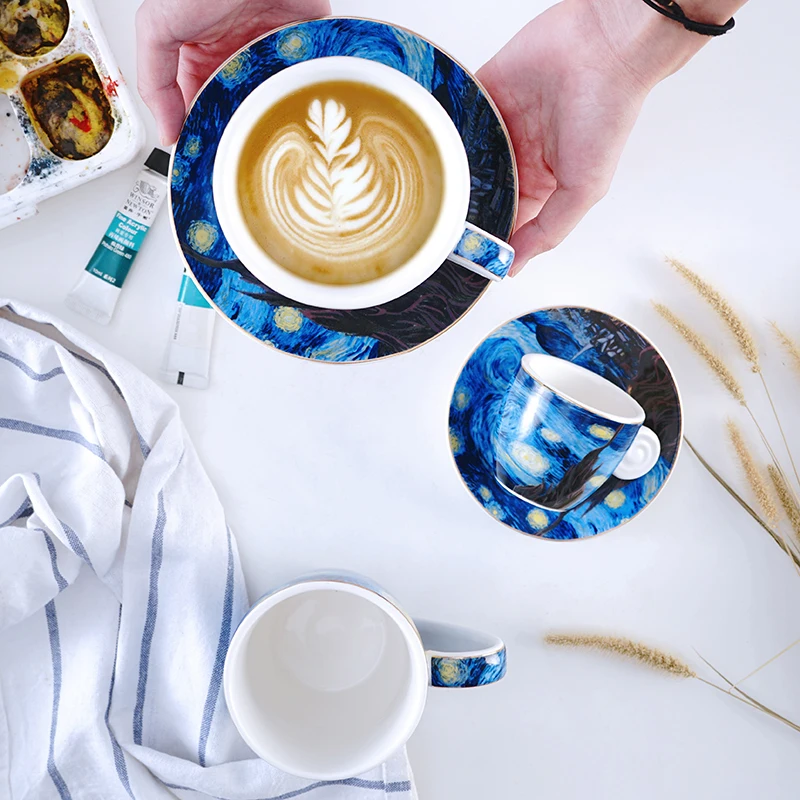 Кофейные чашки и блюдца для espress капучино латте кафе офиса подарок |