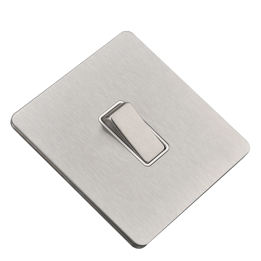 Серебряный настенный выключатель из нержавеющей стали 1 комплект 2 канала