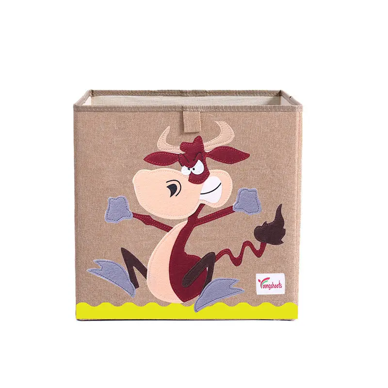 Cattle MICCK вышивать коробка для хранения Kid Toy организатор ящик для хранения одежды мультфильм животных Складная Нижнее белье Галстуки Бюстгальтер Настольный Органайзер - Цвет: Cattle