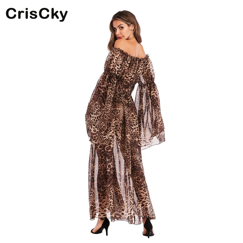 CRISCKY 2019 женские платья Для Женщин Слэш шеи оборки открытые плечи с разрезом
