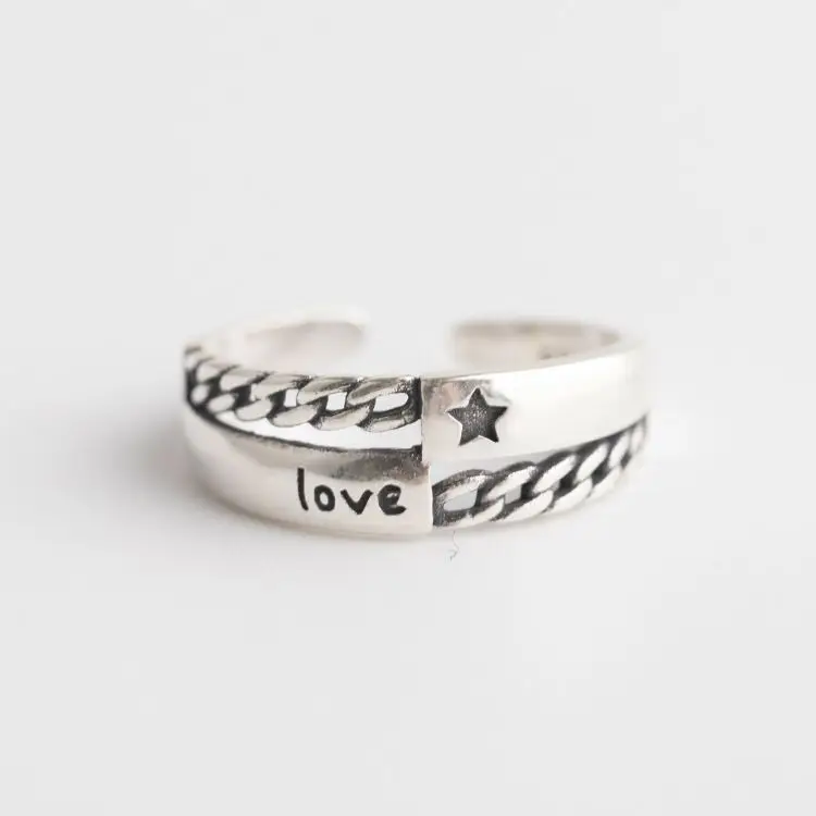 

Brief love Silver 925 rings for women star Index Ring fashion jewelry