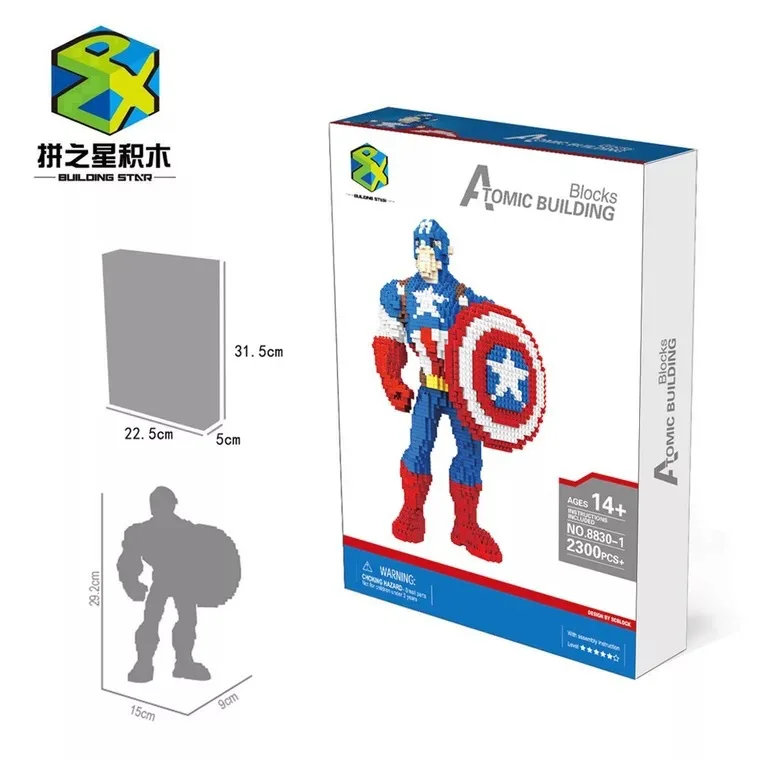 8830-1 Super Hero Series Captain America Magic Diamond Blocks 2200Pcs Building Toys DIY Education | Игрушки и хобби