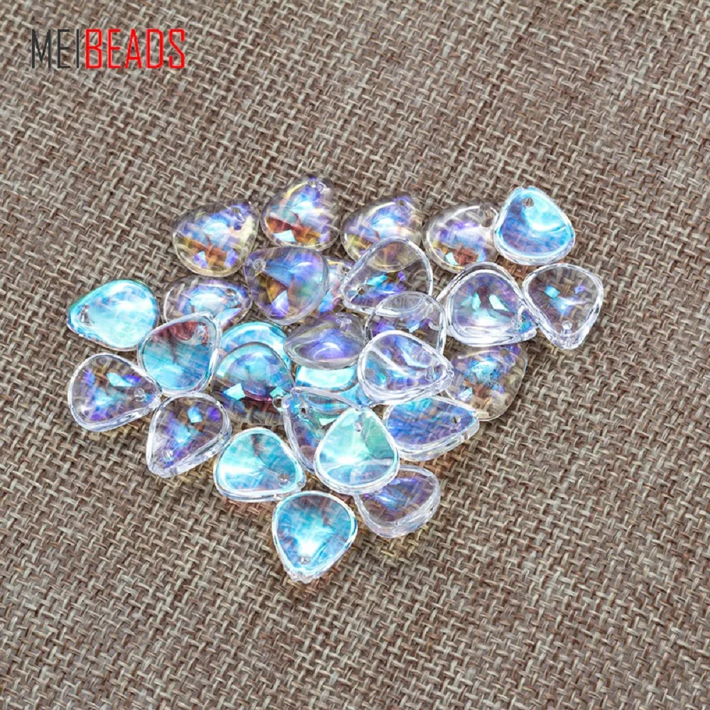 MEIBEADS 12 5*11 мм модные стеклянные рыбьи весы в форме Распорки подвески для