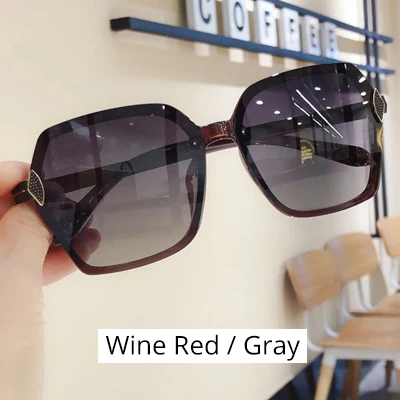 Wine Red - Gray Ralferty, корейский стиль, солнцезащитные очки для женщин, квадратная оправа, солнцезащитные очки для женщин, роскошные, для девушек, оттенки, черные очки, lunette soleil M8116 - Цвет линз: Wine Red - Gray
