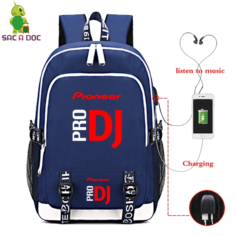 Bagpack Черные рюкзаки Холщовая Сумка Bolsos Para Hombre Mochila Anti Roubo мужской рюкзак для путешествий Pioneer Pro Dj рюкзак Usb зарядка - Цвет: Bagpack