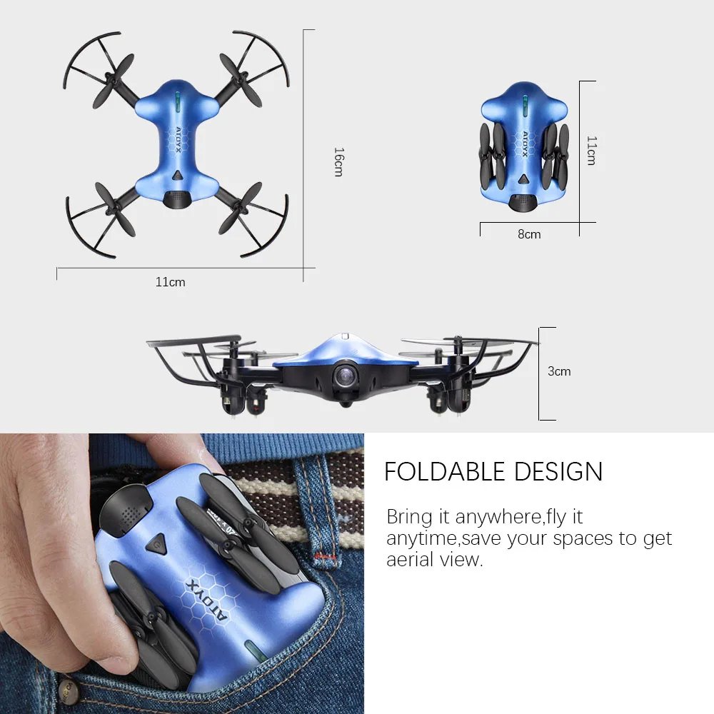 Камера Дрон складной мини Дроны с камерой Hd Wifi FPV RC Квадрокоптер широкий угол
