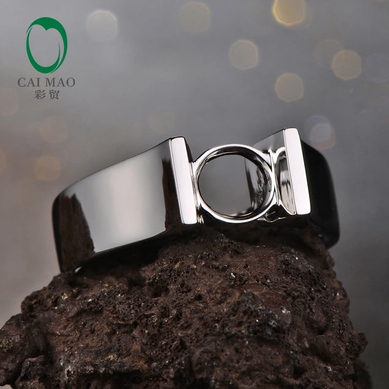 Caimao 6 мм круглая огранка Semi Mount Установочное кольцо 18K Белое Золото Помолвочные