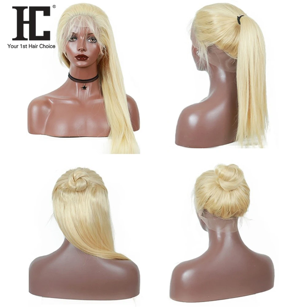 HC Glueless 13x4 парик на кружеве al remy волосы 613 блонд парик на кружеве бразильские прямые человеческие волосы 13х4 парики на шнурке
