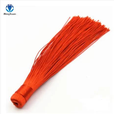 red 10 шт./лот, 12 см, смешанные, хлопковые, шелковые кисточки, серьги, шарм, подвеска, сатиновые кисточки для рукоделия, изготовления ювелирных изделий, материалы - Цвет: red