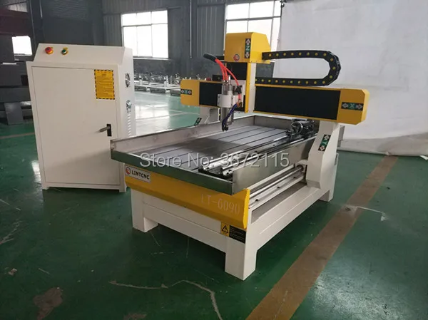 3D резьба по дереву ЧПУ 4 оси 6090 машина 800W/1.5KW/2.2KW/3.0KW шпинделя Поворотный Фрезерный