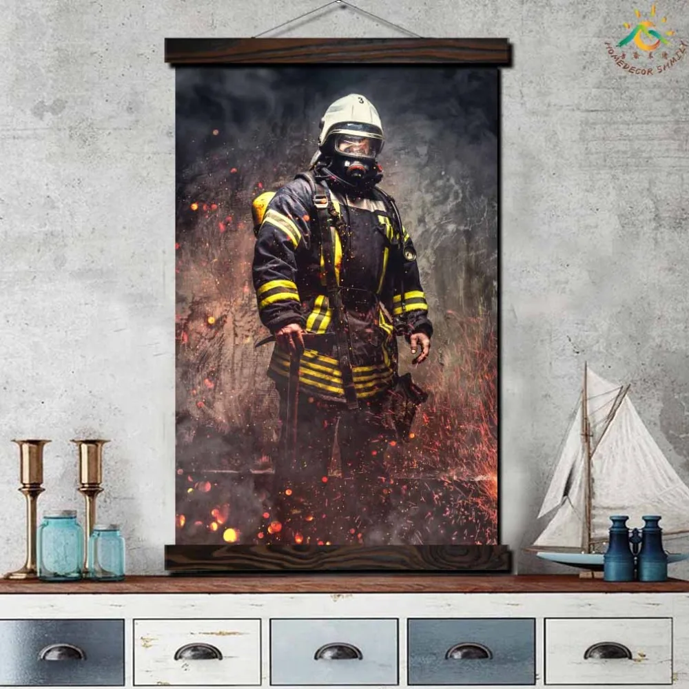Изображение Hero Fireman современные настенные художественные принты постер картина