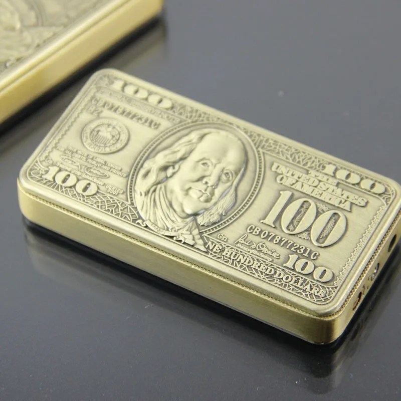 Оригинальная зажигалка выпадающего типа 100 долларов ветрозащитная | Дом и сад