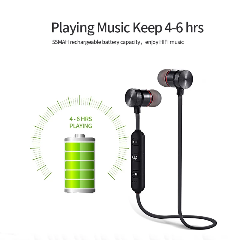Спортивные Bluetooth наушники YMY беспроводные с микрофоном магнитные вкладыши