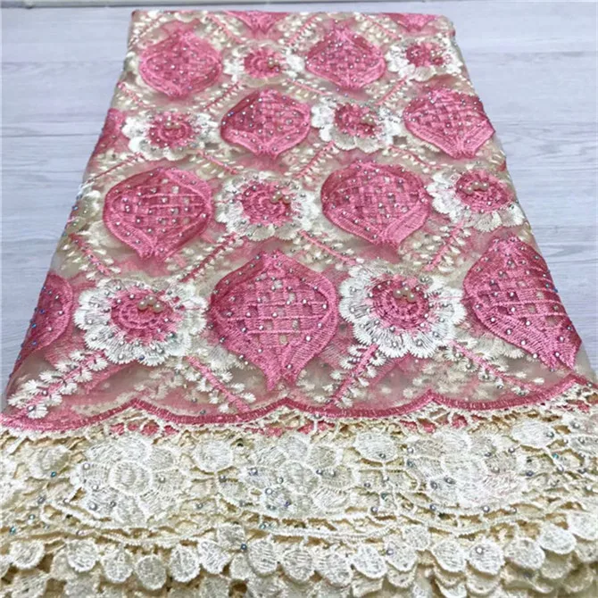 Высокое качество вышивка африканские кружевные бусины ткань шнур французская