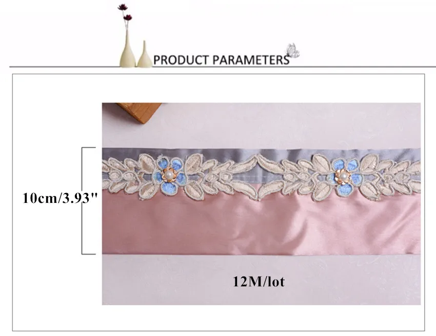 QGVLish 12M/lot 10cm Wide Embroidery Curtain Lace Ribbon Belt Trims DIY Clothing Cushion Decor Handmade Accessory | Дом и сад