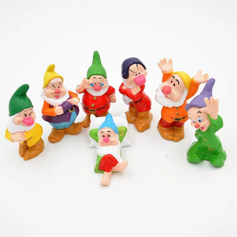 Disney Новые 7 шт./компл. Принцесса Белоснежка семь гномов ПВХ Фигурки игрушки куклы