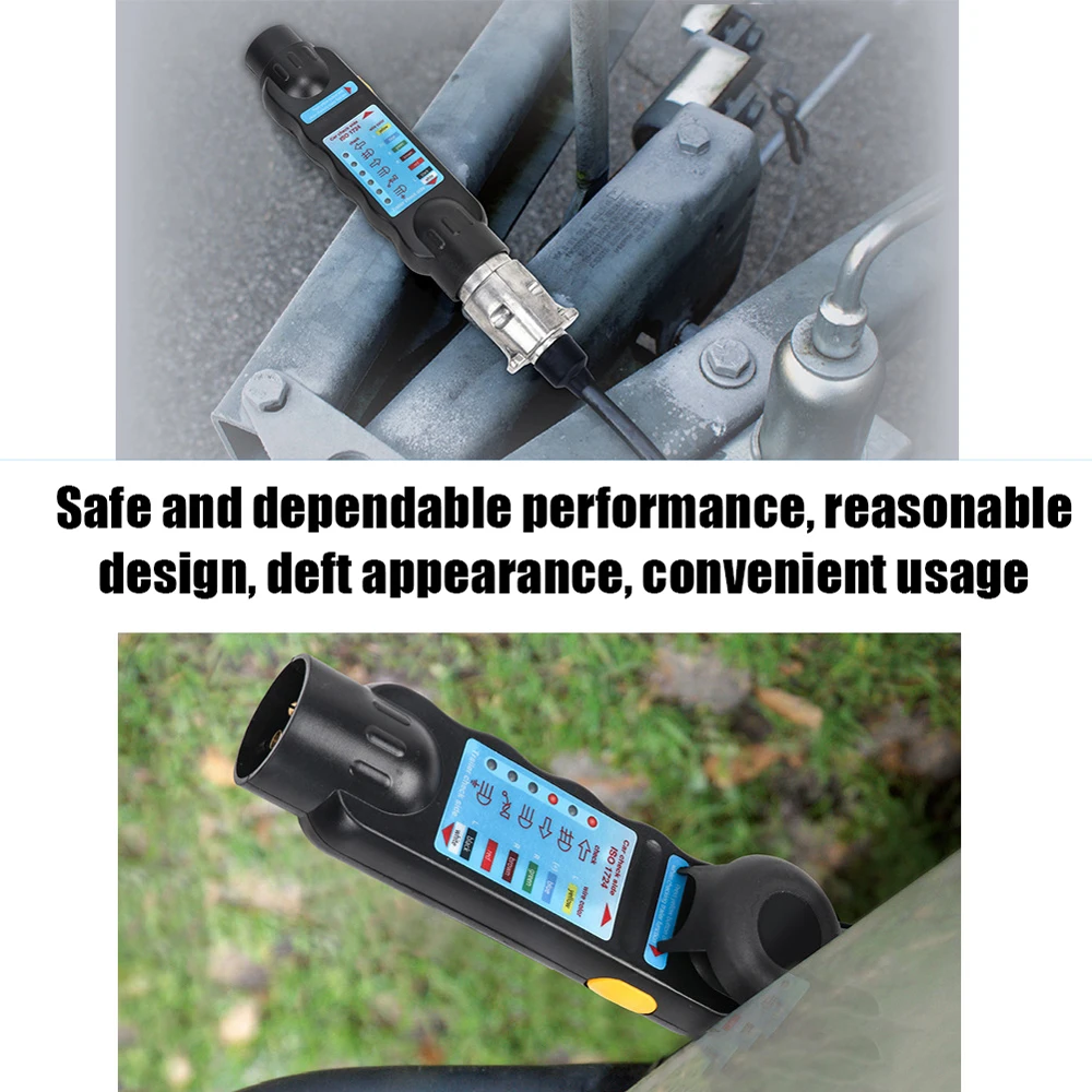 Durable 12V 7-Pin Car Truck Trailer Plug Socket Tester Wiring Circuit Light Test Tool Accessory | Инструменты