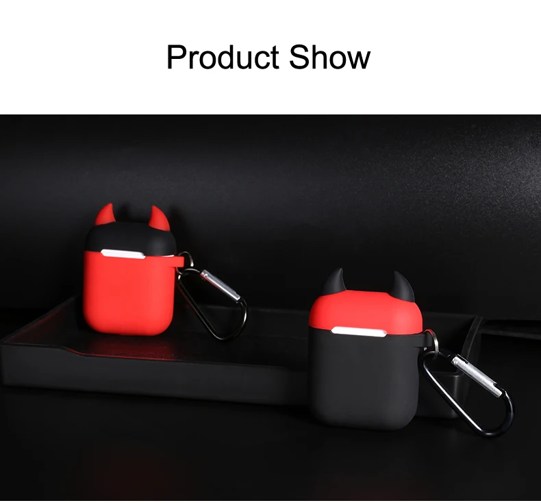 Маленький Дьявол беспроводной Bluetooth наушники чехол для Apple AirPods силиконовые зарядки наушники Чехлы для Airpods защитный чехол
