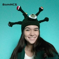 bomhcs novelty octopus parasitic beast beanie handmade crochet hat mens winter warm cap party gift