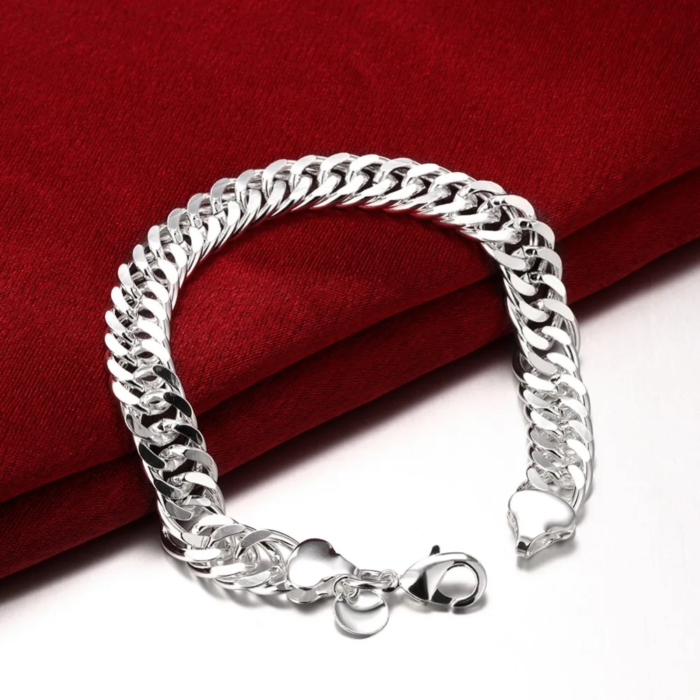 Men 10MM personality silver plated bracelets new listings high -quality fashion jewelry Christmas gifts | Украшения и аксессуары