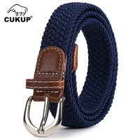cukup ladies leisure pin buckle metal belt female quality canvas belts striped pattern jeans accessories for woman 90cm cbck111