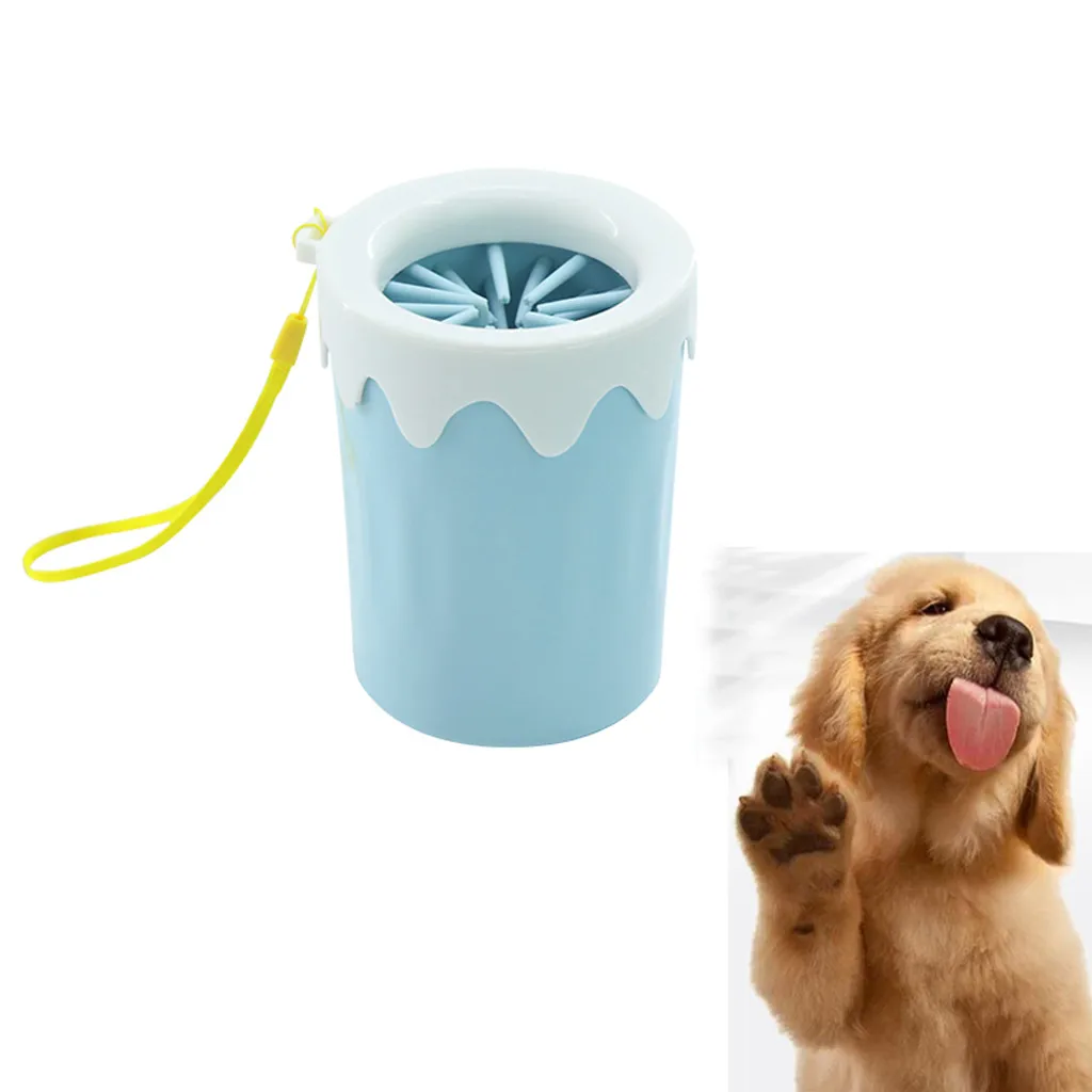 Trsnser Dog Accessories Pink New Paw Cleaner Pet Cleaning Portable Brush Cup Dogs Foot Feet Washer Bandana 19Apr25 P40 | Дом и сад