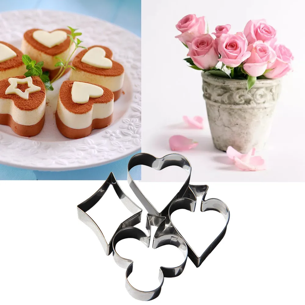 4pcs Cookie Cutter Tools Aluminium Alloy Gingerbread Shaped Holiday Biscuit Mold Egg Cooker Kitchen cake Decorating Tool 6.25 | Дом и сад