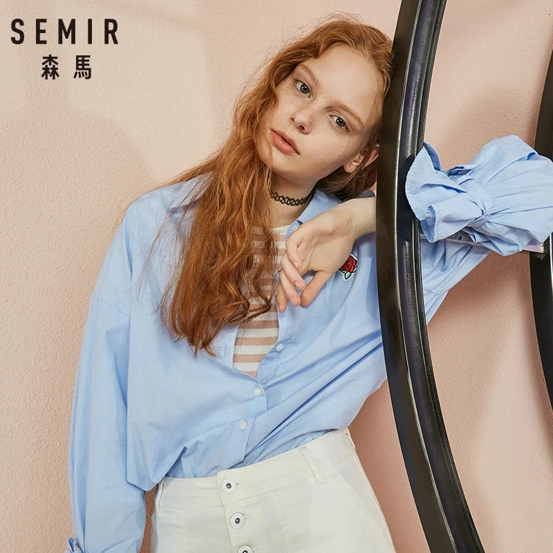 SEMIR женская рубашка 2018 Ранняя осень новые женские рубашки с длинным рукавом