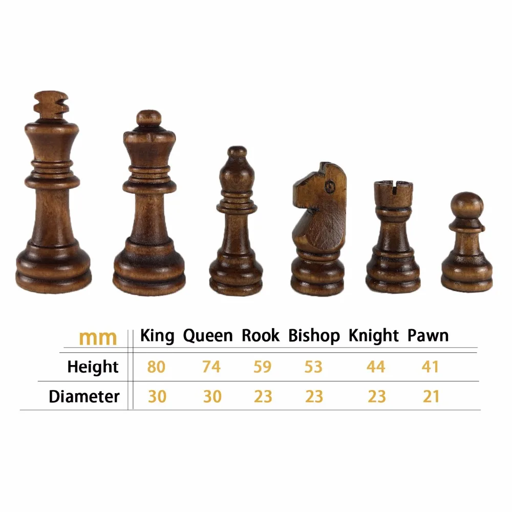 Деревянные шахматные фигурки King высота 80 мм набор шахматных фигур высокого