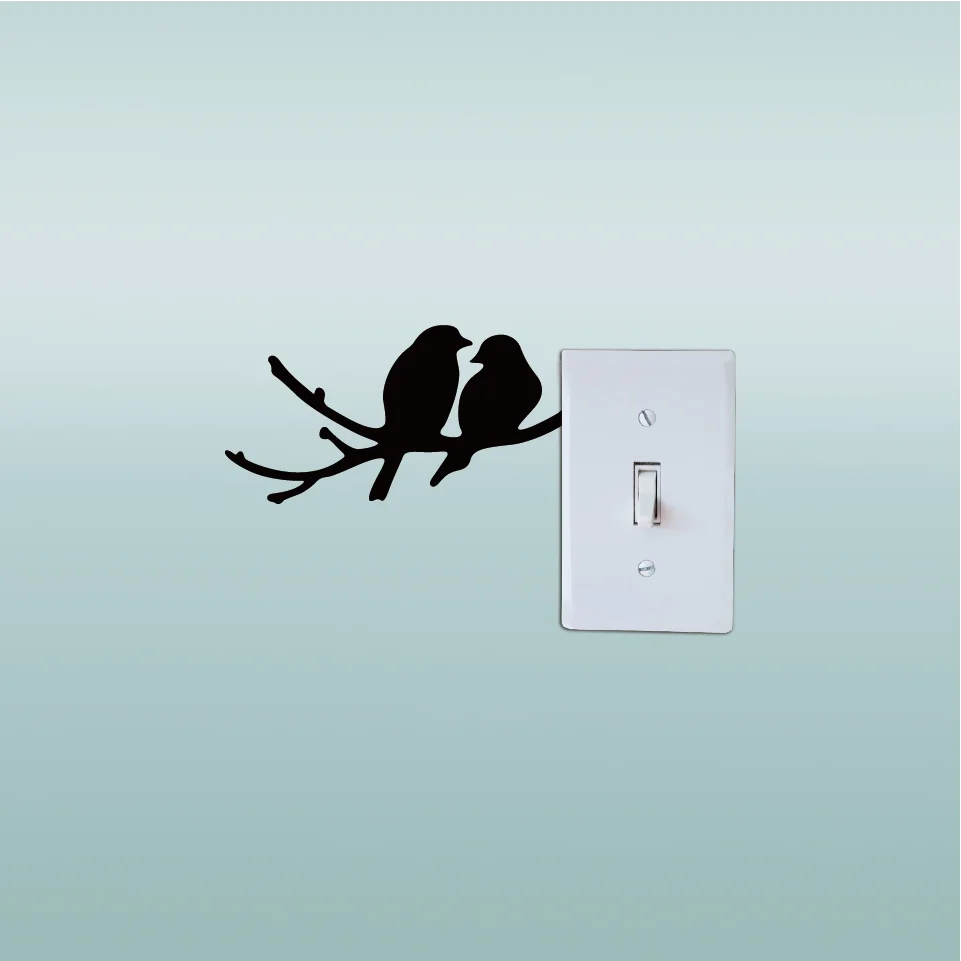Birds On The Branch Vinyl Switch Sticker Cartoon Animal Art Wall for Kids Rooms Bedroom Home Decor SW0412 | Дом и сад