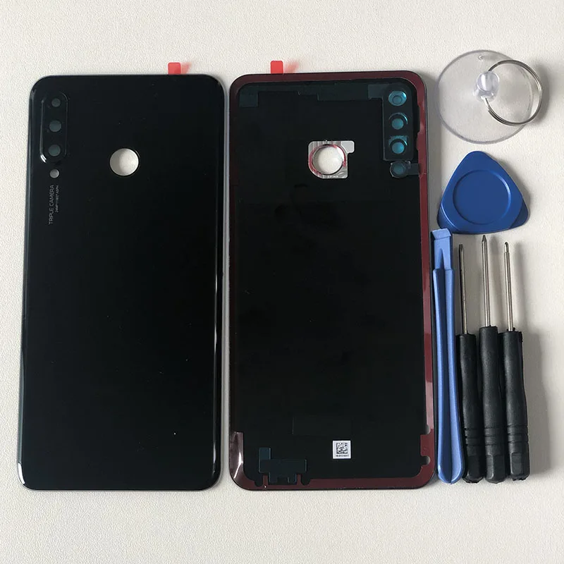 M& Sen для 6,1" huawei P30 Lite/Nova 4E стеклянная задняя крышка для батареи чехол+ стеклянная линза+ рамка для отпечатков пальцев+ оригинальная наклейка
