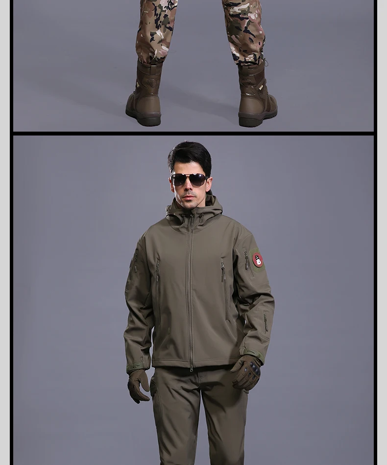 TAD Lurker Shark Soft Shell Военная тактическая куртка Для мужчин Водонепроницаемый теплая куртка-штормовка для девочек камуфляжная куртка с капюшоном армии США ткань