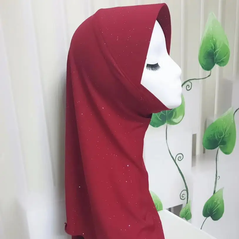 Внутренние хиджабы для взрослых новинка 2018 шарф с золотыми алмазами удобный