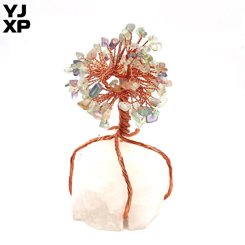 YJXP 2019 новый натуральный флюорит большое Счастливое дерево рейки Целебный Камень