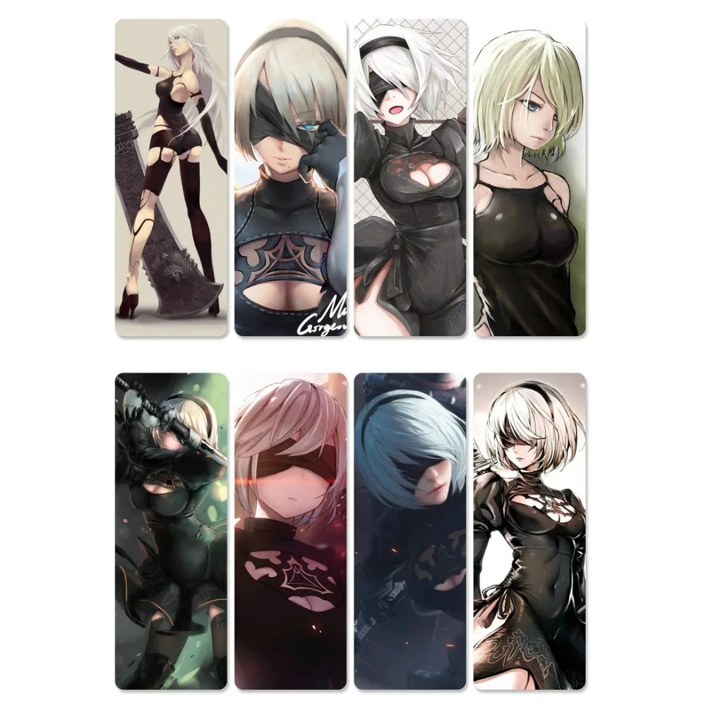 8 шт. Горячая игра NieR: автоматы марки книг водонепроницаемый прозрачный ПВХ пластиковая Закладка Красивые Марки книг подарок